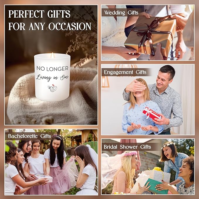 Engagement Gifts for Couples - Long Lasting Vanilla Lavender Candle 10 oz - Funny Wedding Gifts for Newly Engaged Couples, Bridal Gift for Women, Bridal Shower Gift Ideas