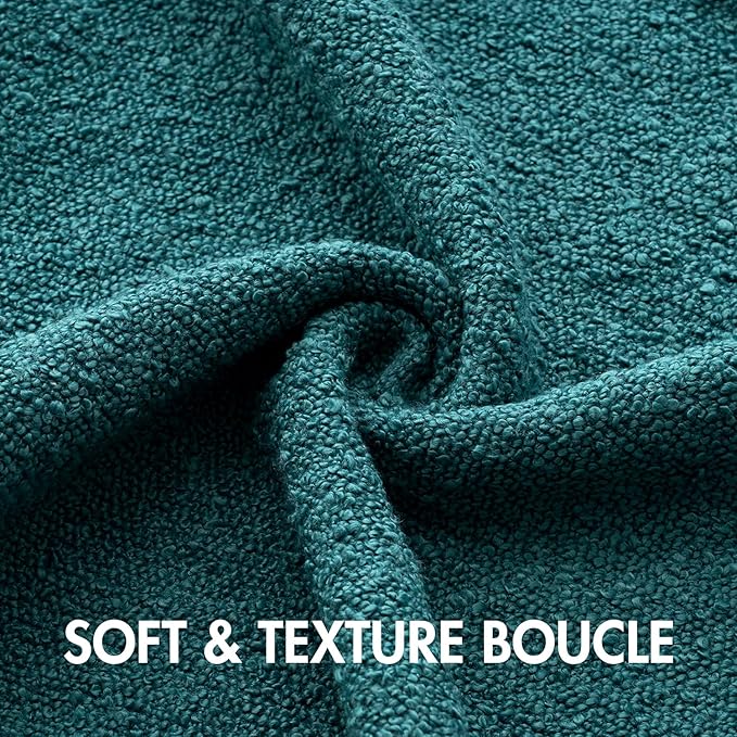 MIULEE 18x18 Inch Decorative Pillow Covers for Couch Bed Set of 2 Textured Boucle Neutral Throw Pillows Teal Blue Accent Solid Cushion Pillowcase Cozy Soft Sofa Livingroom Home Decor