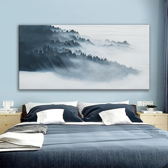 TAIJXAGSG Large Canvas Art Wall Decor Black Grey And White Abstract Wall Art For Living Room Artwork For Dinning Room Bedroom Hotel Office Kitchen Home Wall Decor 29 x 58 In