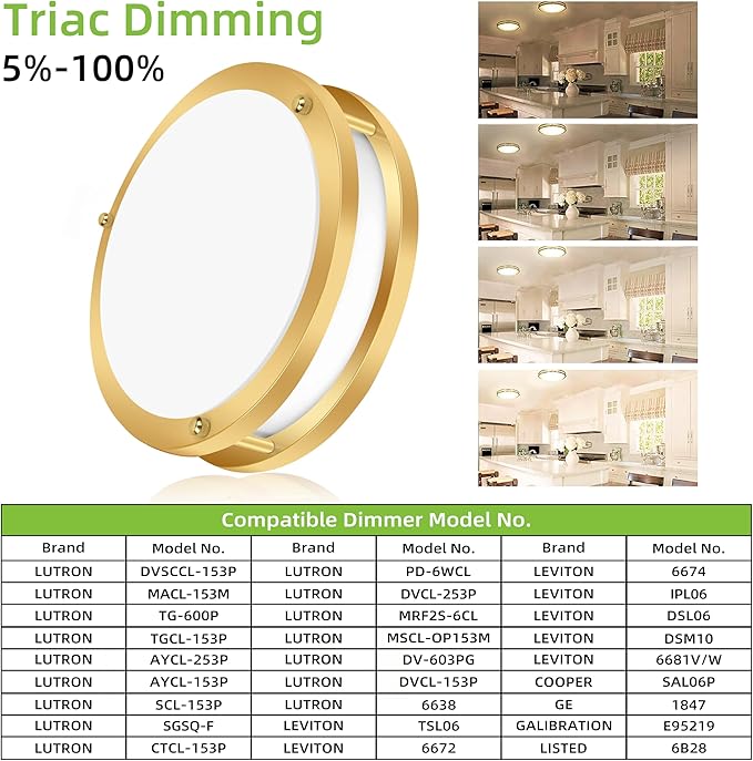 hykolity 13 inch Flush Mount LED Ceiling Light Fixture, 2700K/3000K/3500K/4000K/5000K Adjustable Ceiling Lights, Gold Saturn Dimmable Lighting for Hallway Bathroom or Kitchen ETL Listed 1Pack