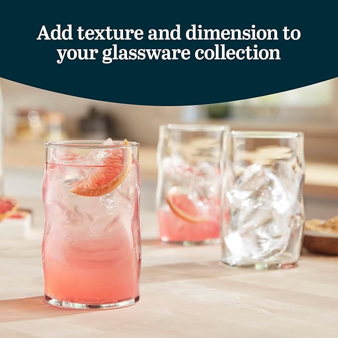 Tumbler Glasses Set: Add texture and dimension to your glassware collection with our tumbler glasses set of 8 – this glassware drinking glasse