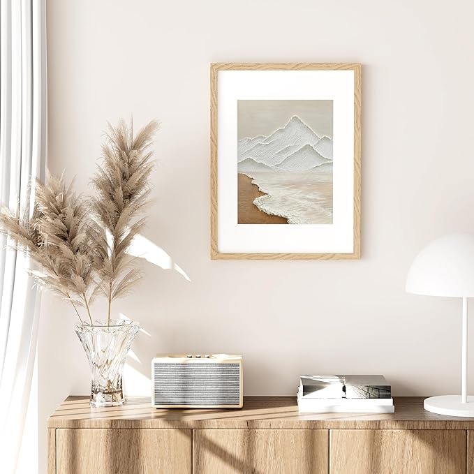 Vittanly 12x18 Poster Frame for Wall, Plexiglass, Displays Picture 11x17 with Mat or 12x18 without Mat, PVC Frame Material, Horizontal or Vertical Hanging, 1 Pack, White