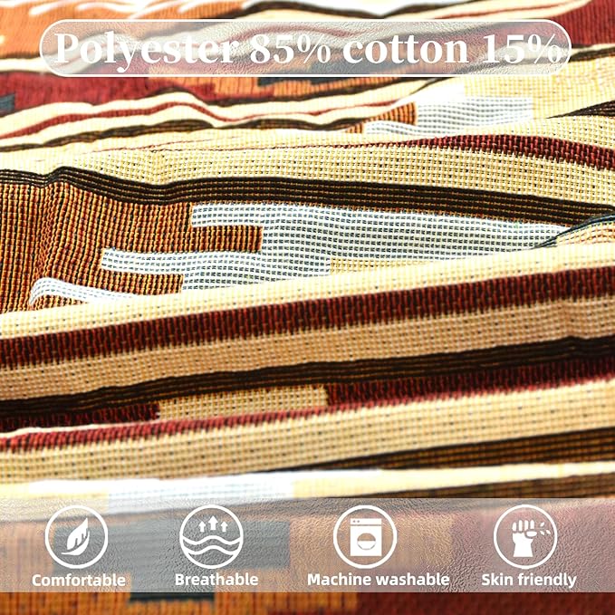 Boho Throw Blanket Reversible Cotton Bohemian Tapestry Hippie Room Decor Outdoor Blanket Double Sided (Boho Pattern, 50"x60")