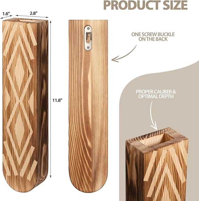 3 Pack Wood Wall Planter, Boho Wall Vase for Hallway Decor and Bathroom Decor, Modern Farmhouse Decor, Wooden Hanging Planter for Holding Dried Flowers and Faux Greenery