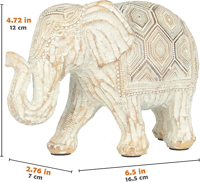Bohemian-Style Elephant Statue Modern Art Sculpture - Feng Shui Home Decor Ornament for Bedroom, Office, Living Room, Desk & Cabinet Display, 4.72 Inch Indoor Decorative Figurine