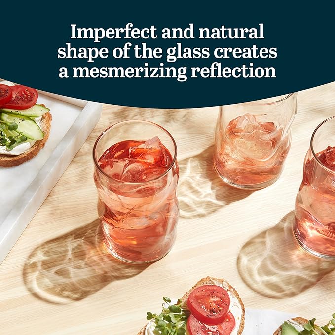 Tumbler Glasses Set: Add texture and dimension to your glassware collection with our tumbler glasses set of 8 – this glassware drinking glasse