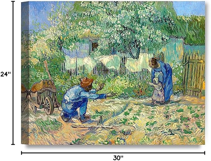 DECORARTS - First Steps, after Millet. Vincent Van Gogh Reproductions. Giclee Print for Wall Decor. 24x30