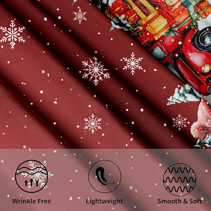 Kawani Christmas 60 Inch Round Tablecloth Red Snowman Round Table Cloth Decor for Home Xmas Truck Decorative Dining Table Cover for Winter Holiday Farmhouse Party Picnic Decor