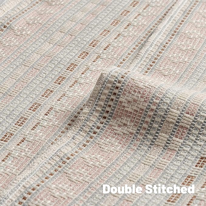 FUTEI Pink Blue Decorative Throw Pillow Covers 18x18 Inch Set of 2,Soft Cozy Chenille Jacquard Textured Cushion Case,Boho Home Decor for Couch Bed Living Room