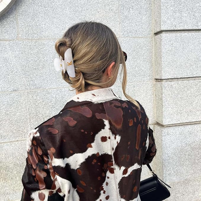 Initial Cute Hair Clips - White Letter Elegant Hair Claw Clips, Glitter Claw Clips Durable Hair Clips, Wedding Gift, Bridesmaid Gifts, Birthday Gifts, Christmas Gift, Letter S