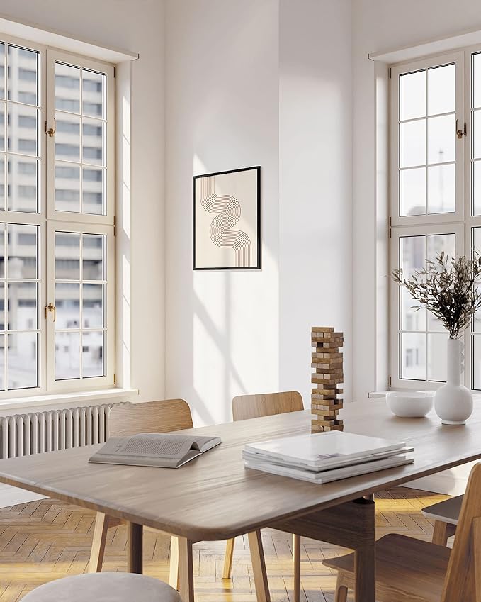 HAUS AND HUES Line Art Mid Century Modern Wall Decor - Boho Prints Wall Art Abstract Geometric Wall Decor Line Art Prints Modern Boho Art Snaking River from Top Left (Unframed, 16x20)