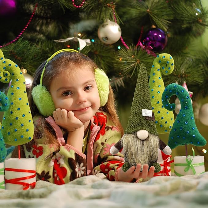 Christmas Gnomes Plush Xmas Winter Decorations Handmade Elf Dwarf Figurines for Home Kitchen Farmhouse Tiered Tray Holiday Festival Party Scandinavian Tomte (Brown Beard)