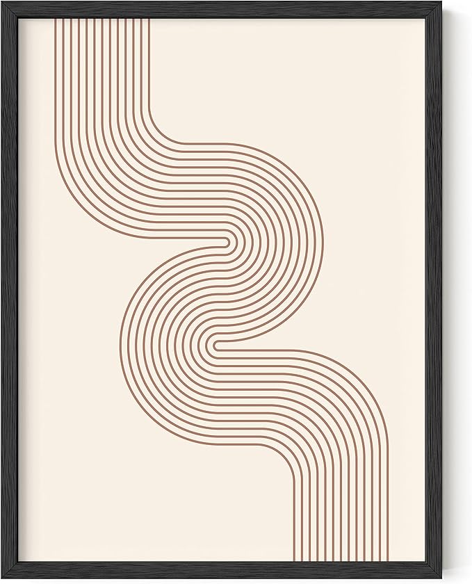 Haus and Hues Line Art Mid Century Modern Wall Decor - Boho Prints Wall Art Abstract Geometric Wall Decor Line Art Wall Decor Prints for Wall Decor Boho Art Wall Decor Modern Boho Decor UNFRAMED 12x16