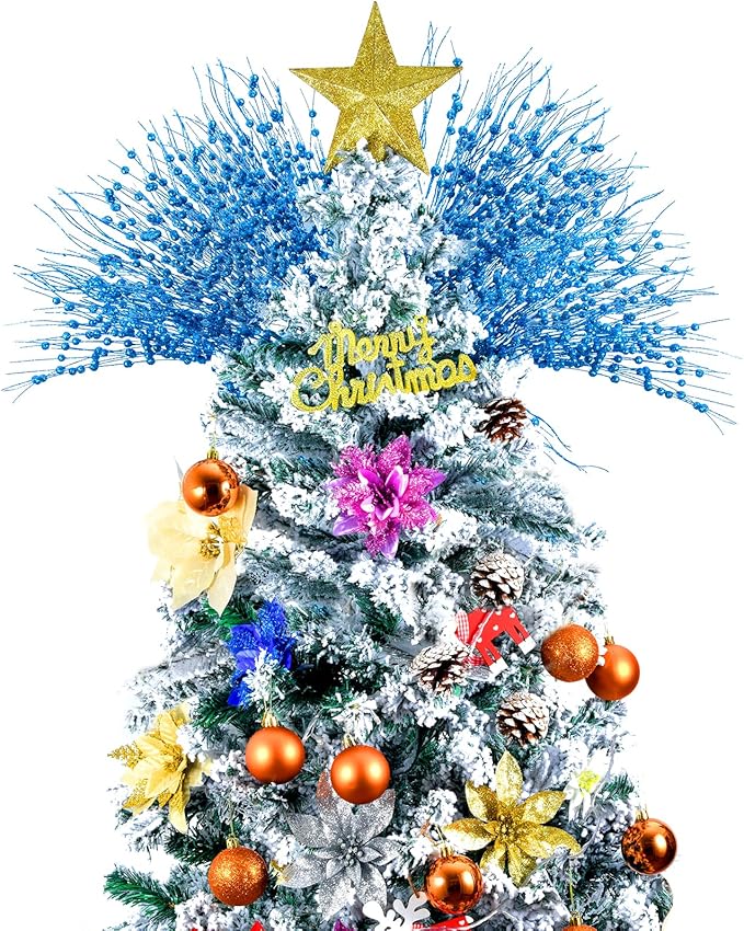 Christmas Artificial Glitter Berry Stem Decorations Decorative Bead Sticks Xmas Picks Glittery Twigs Branches for Christmas Tree Wreath Gift Vase Home Decor Party Ornaments Pink 24 PCS