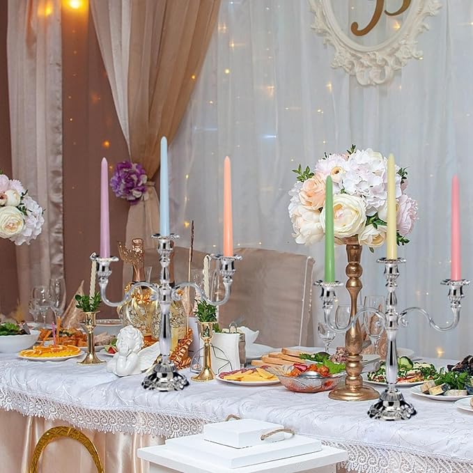 6Pcs Pastel Taper Candles,10 Inch Pastel Candle Sticks, Dripless Unscented Colored Candlesticks,Colorful Candle Set for Birthday,Wedding,Garden Party Decor,Home Dining Table,Elegant French