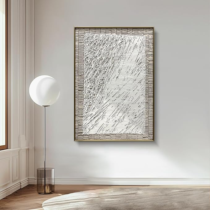 BrightA Handmade Canvas Wall Art for Dining Room and Kitchen Framed Abstract Paintings Framed Paintings for Living Room 27.6"x39.3"