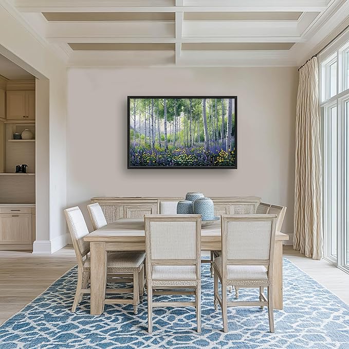 Birch Large Wall Art for Living Room Framed, Forest Wall Decor Pictures, Nature Scenery Canvas Print Painting, Aesthetic Artwork Bedroom Office Home Decor 36"x24"