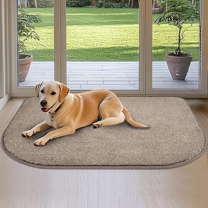 Dirt Trapper Dog Door Mat 32" x 47" / 80cm x 120cm, Washable Kitchen Rug, Non Slip Kitchen Mat for Floor, Absorbent Indoor Entryway Rug for Laundry, Bathroom, Bedroom