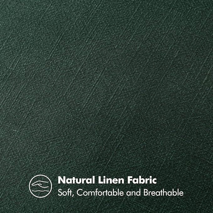 MIULEE Decorative Linen Euro Sham Pillow Covers 24x24 Dark Green Boho Farmhouse Neutral Couch Throw Pillows for Bed Pack of 2 Accent Modern Pillowcase Sofa Livingroom Home Decor