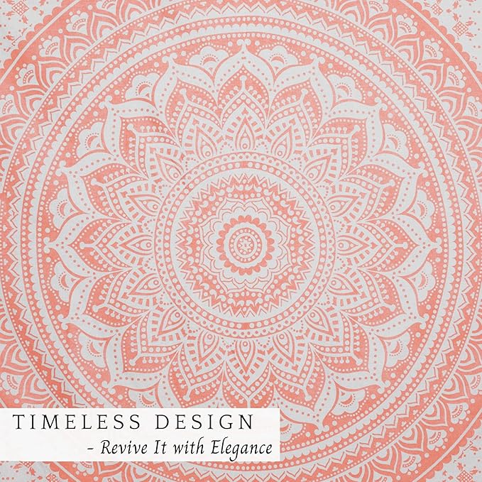RAJRANG Ombre Mandala Tapestry Rose Gold Wall Hanging Hippie Cotton Tapestries Beach Throw College Dorm Decor Bohemian Boho Bedsheet King 90x108 Inches