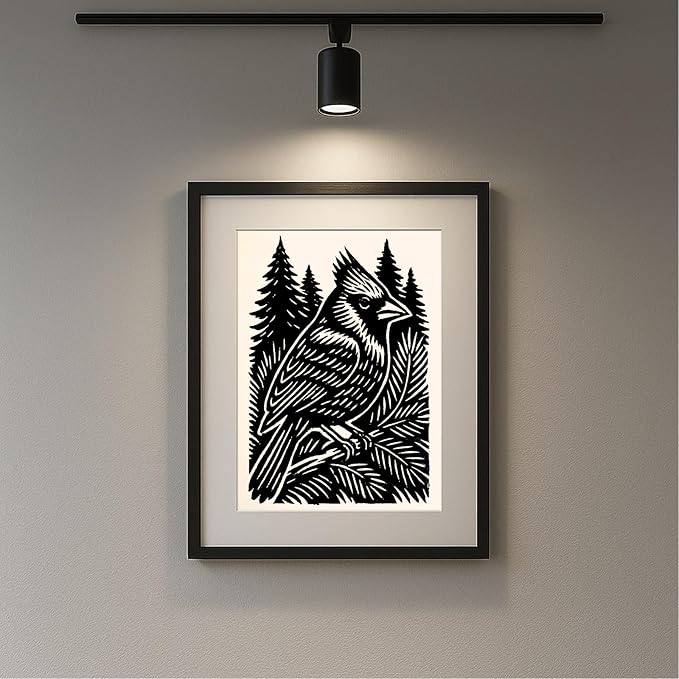 Caelumis Vintage Wall Art Decor Prints Black And White Pictures Posters For Farmhouse Living Bedroom Bathroom Room kitchen Handmade Unframed (Cardinal 12x16in)