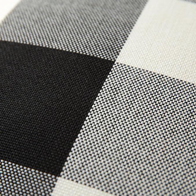 MIULEE Halloween Pack of 2 Classic Retro Checkers Plaids Polyester Linen Soft Solid Black and White Decorative Throw Pillow Covers Home Decor Outdoor Cushion Case for Sofa Bedroom Car 12 x 20 Inch