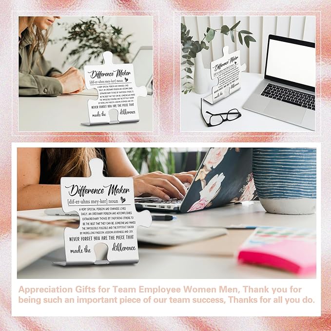 Difference Maker Team Appreciation Thank You Gifts for Employees, Coworkers, Nurse, Doctor, Boss, Leader, Assistant, Teacher, Leaving, Going Away, Promotion Gifts Decorative Signs YCC3