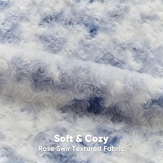 FUTEI Blue Decorative Throw Pillow Covers 20x20 Inch Set of 2,Soft Cozy Colorful Rose Swirl Texture Cushion Case,Modern Home Decor for Couch Sofa Bed Living Room