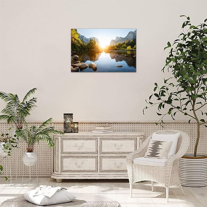 SKASNFAI National Park Canvas Wall Art Mountain Nature Landscape Painting Artwork Framed Home Decor for Living Room Bedroom (20x30 inch)