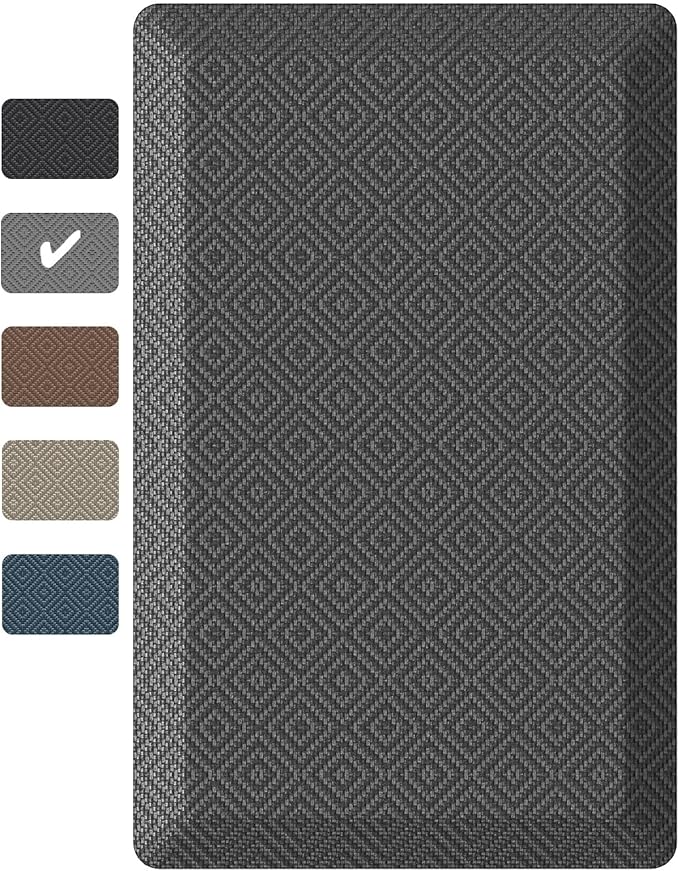 Ophanie Kitchen mats for Floor, Kitchen Rugs, 20x32 Anti Fatigue Standing Cushioned Mat, Waterproof, Comfort Ergonomic mat for Office, Home, Sink, 9/10 inch Thick Memory Foam Grey Non-Slip Bottom