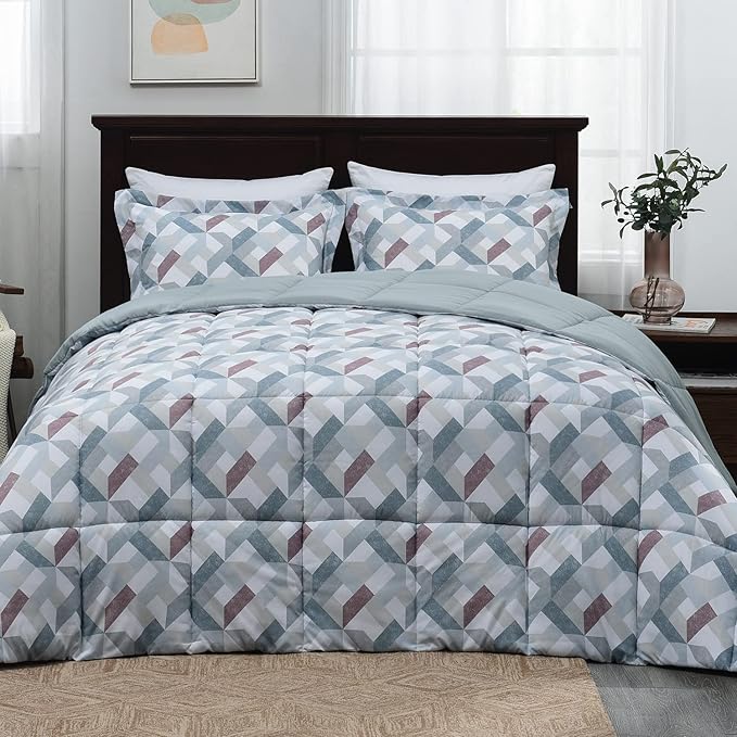 Beyond Basic Geometry Twin Comforter Set - Lightweight Down Alternative