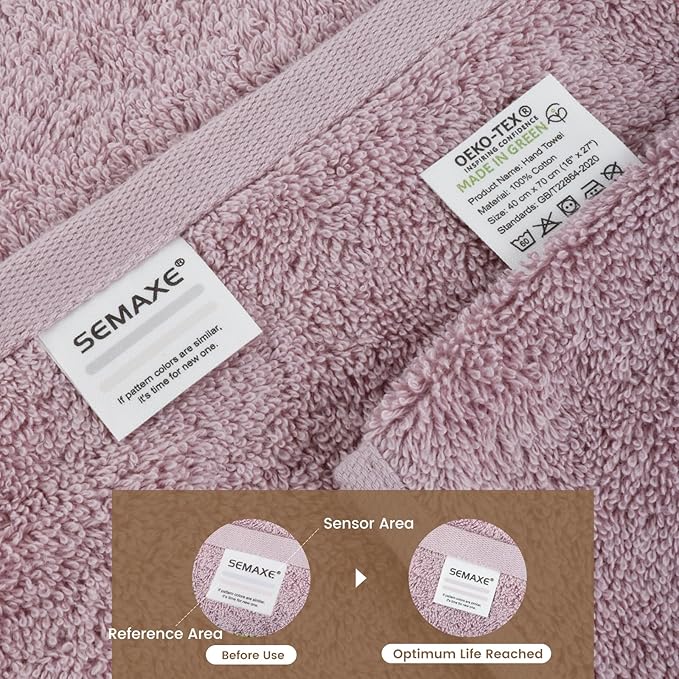 SEMAXE Purplish Red Bathroom Towel, 100% Cotton Bath Towel with Hanging Loop and Smart Tag, Hotel & Spa Quality Soft Absorbent Towel, Gift Box Packaging, 1 Pc Bath Towel, 55" L x 27" W