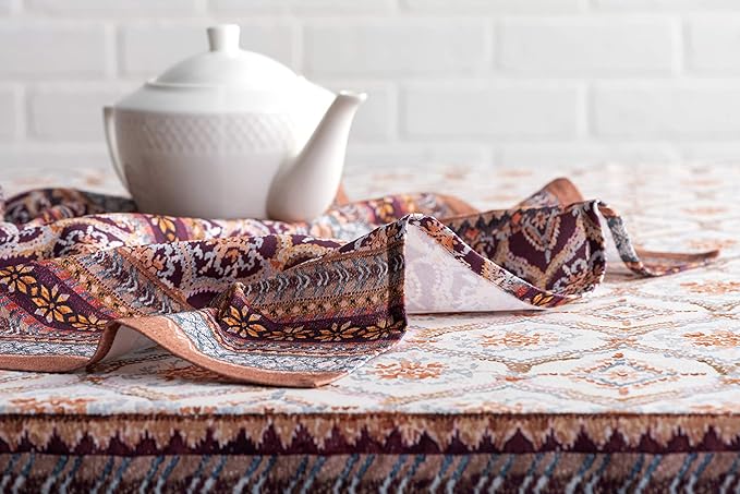 Maison d' Hermine Cloth Napkins Set of 4 100% Cotton Everyday Reusable Square Napkins Cloth Washable, Dinner, Party, Wedding, Restaurant (Fair Isle, 20" x 20")