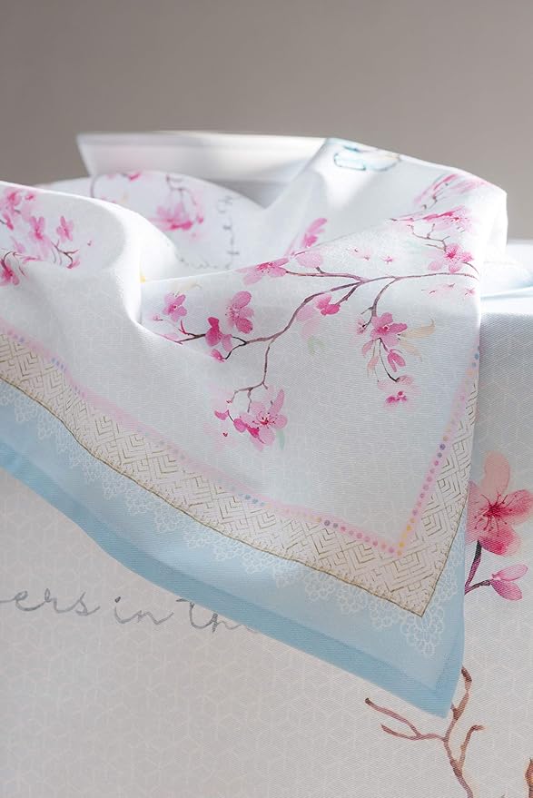 Maison d' Hermine Cloth Napkins Set of 4 100% Cotton Everyday Reusable Square Napkins Cloth Washable, Dinner, Party, Wedding, Restaurant, Spring/Summer (Blossoms in Spring, 20" x 20")