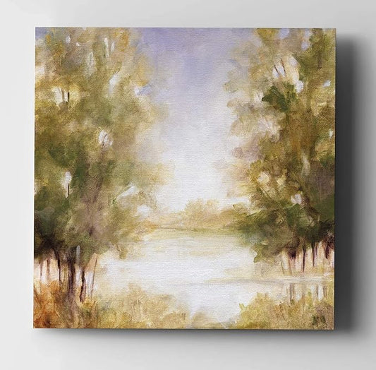 Wexford Home Soft Spring Gallery Wrapped Canvas Wall Art Décor, Ready to Hang, 32x32 (AZV-WC21-19295-3232-KL)