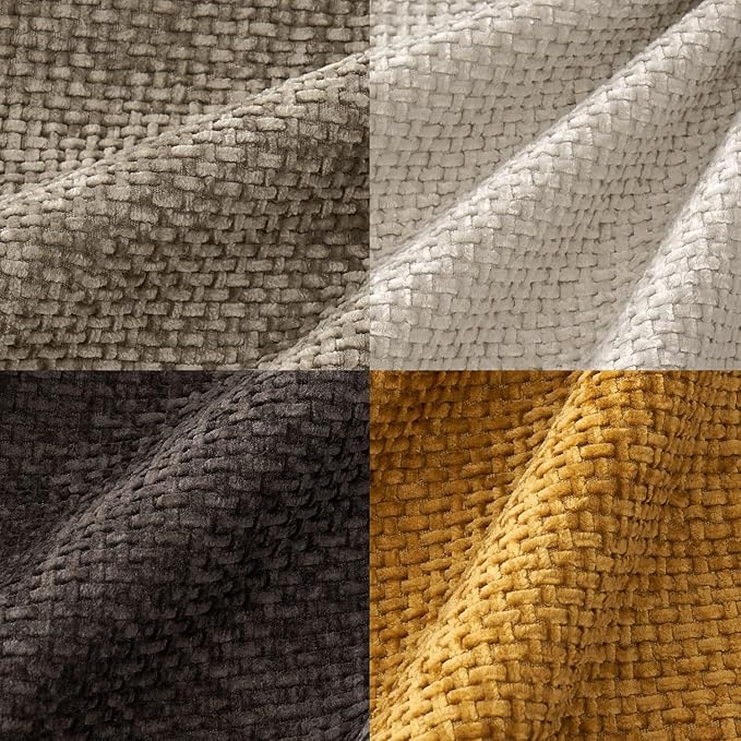 MIULEE Pack of 4 Couch Throw Pillow Covers 20x20 Inch Neutral Gold/Brown Soft Decorative Chenille Pillow Covers Farmhouse Accent Cushion Covers for Boho Home Decor Sofa Bedroom Living Room