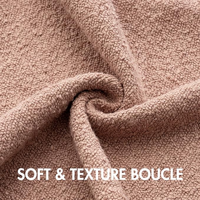 MIULEE 18x18 Inch Decorative Pillow Covers for Couch Bed Set of 2 Textured Boucle Neutral Throw Pillows Blush Pink Accent Solid Cushion Pillowcase Cozy Soft Sofa Livingroom Home Decor