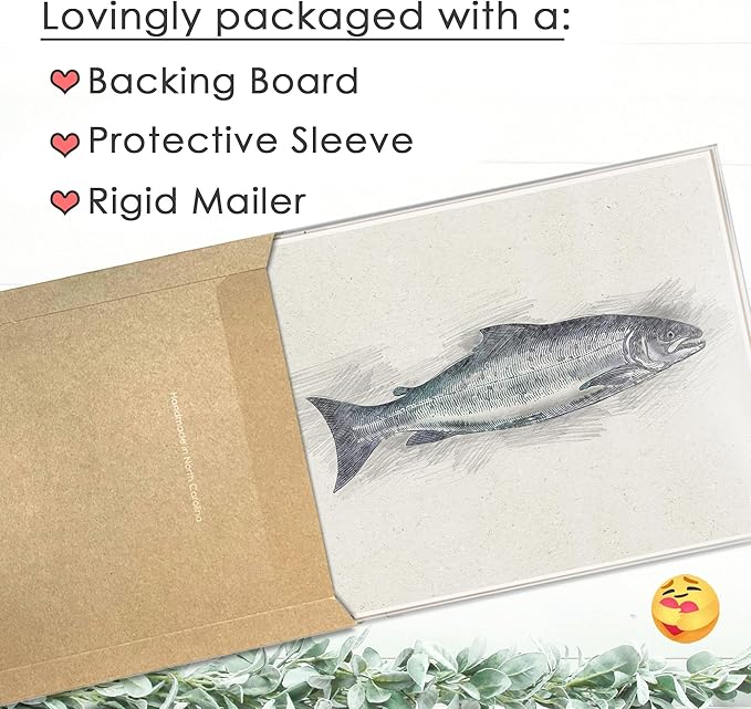 Fish Sketches Wall Art Prints (Set of 6) - 8x10s | Beautifully Detailed Aquatic Artwork for Home or Office Decor | Living Room Decor | Modern Wall Art | Kids' Room Decor | Bedroom Decor