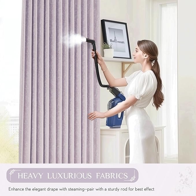 Beauoop Purple Floral Jacquard Blackout Curtains 63 Inches Long 2 Panels for Bedroom Living Room Chenille Flower Room Darkening Thermal Insulated Soundproof Grommet Window Treatments Drapes, 52x63