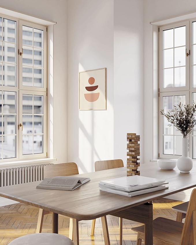 HAUS AND HUES Boho Wall Art Minimalist Wall Decor - Boho Prints Neutral Wall Art Geometric Art Mid Century Modern Art Sun Semi Circle (Unframed, 16x20)