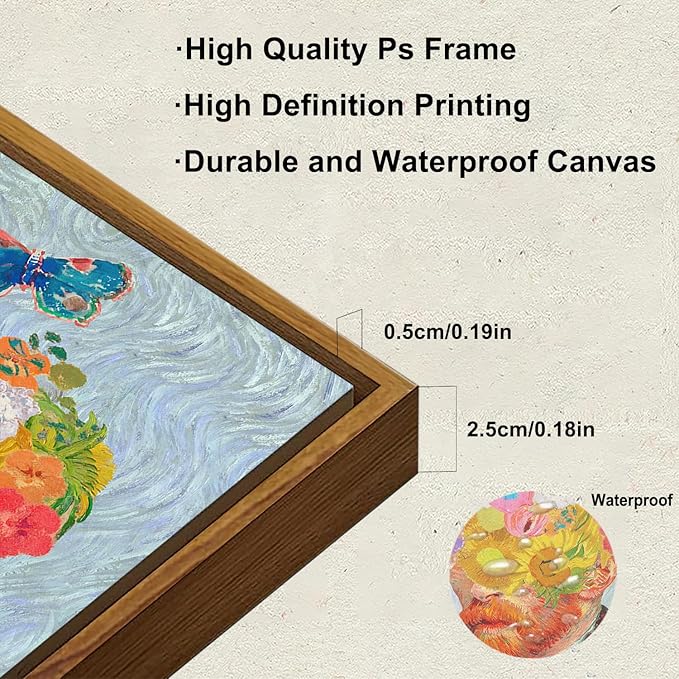 KBKBART Gold Framed Van Gogh Wall Art, Vintage Abstract Wheat Field with Cypress Canvas Impressionist Oil Painting, Farmhouse Country Landscape Wall Decor, Van Gogh Poster Art Prints for Bedroom Living Room, Gallery, Gifts for Friends or Family(12"x16")