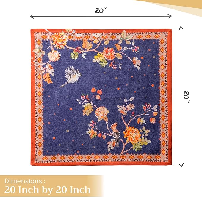 Maison d' Hermine Cloth Napkins Set of 4 100% Cotton Everyday Reusable Square Napkins Cloth Washable, Dinner, Party, Wedding, Restaurant (Kelim - Infinity, 20" x 20")