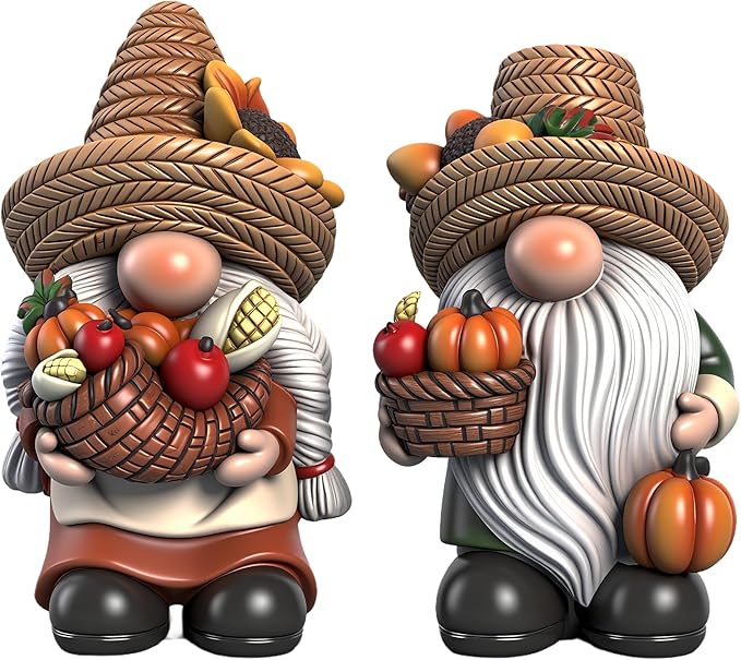 Fall Decorations for Home | Thanksgiving Table Decor - Fall Gnomes for Indoor & Otdoor Garden Pumpkin Thanksgiving Gnomes Figurines | Autumn Decor,Tabletop,Table Centerpieces, 4.2 "H