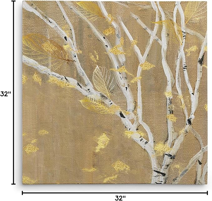 Wexford Home Birch Wood III Gallery Wrapped Canvas Wall Art, 32x32