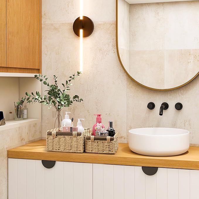 Storage Basket Wicker Baskets for Organizing Toilet Paper Storage Basket for Toilet Tank Top,Beige