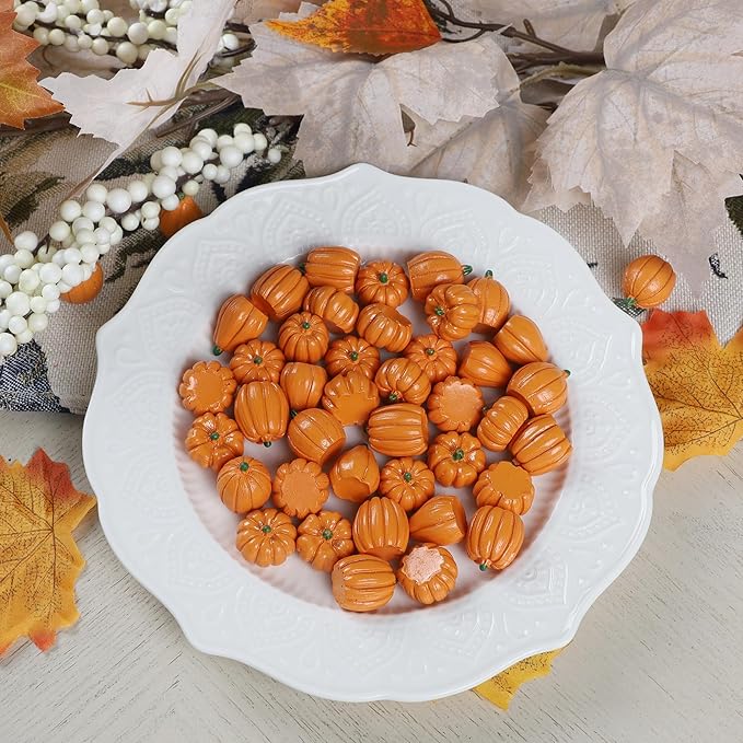 winemana Mini Pumpkins Fall Decorations-80 Pack Thanksgiving Small Pumpkins Fall Vase Bowl Filler, Fall Table Decor for DIY Crafts Home Indoor Halloween Harvest Autumn Decorating (Orange)