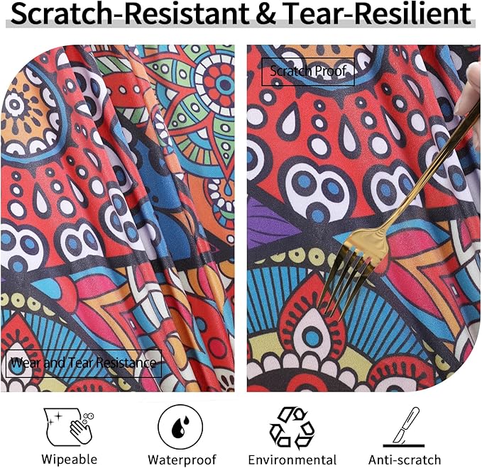 Fitted Round Tablecloth for 36-44" Tables Manteles Para Mesas Redondas Home Improvement Must Haves Summer Travel Camping RV Trailer Roadtrip Necessities Party Decorations for Adults Toddlers