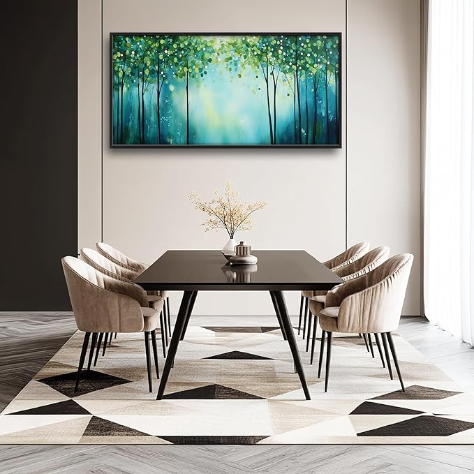 Lovira Green Forest Tree Large Wall Art Nature Landscape Canvas Wall Decor Pictures Prints Painting Framed Modern Artwork for Living Room Bedroom Bathroom Office 30"x60"