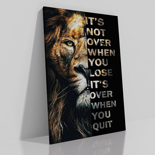 Inspirational Wall Art for Office Quotes Theme Wall Decor for Animal Leopard Motivational Canvas Prints Framed Wall Art for Bathrooms Modern Home Decor Artwork Framed Stretched [12''W x 18''H]