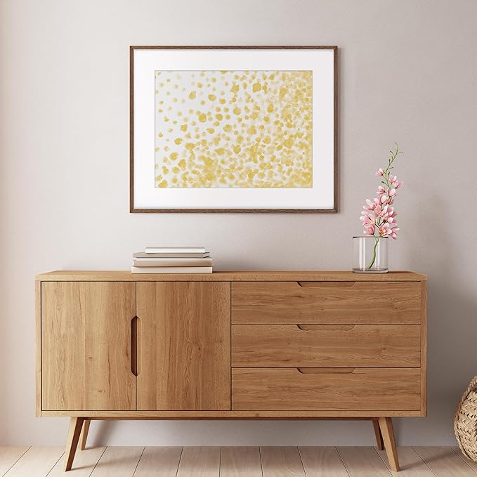 24x30 Oak Wood Picture Frame, 24"x30" Poster Frame for Wall, 24 by 30 Frame with Tempered Real Glass, 24x30 Matted Frame for 18x24 Picture, 24x30 Inch Photo Frame (Walnut Color, 1 Pack)